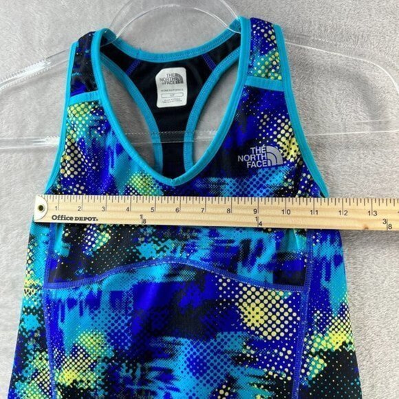 North Face Top Womens Small Vapor Wick‎ Racerback Blue Top Built In Shelf Bra - Picture 4 of 12